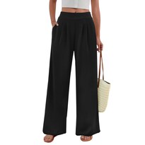 Pantalones Palazzo Fireswan Para Mujer  Pierna Ancha  Cintura Alta  Negros - Venta Internacional.
