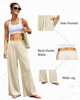 Foto 5 | Foto 5 | Pantalones Palazzo Fireswan Para Mujer  Pierna Ancha  Cintura Alta  Color Albaricoque - Venta Internacional.