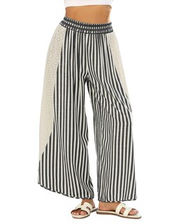 Foto 1 | Foto 1 | Pantalones De Salón Athlisan Casuales Holgados De Verano A Rayas Para Mujer - Venta Internacional.