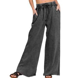 Foto 1 | Foto 1 | Pantalones Deportivos Ainangua Acid Wash Palazzo Para Mujer Color Negro - Venta Internacional.