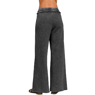 Foto 2 | Foto 2 | Pantalones Deportivos Ainangua Acid Wash Palazzo Para Mujer Color Negro - Venta Internacional.