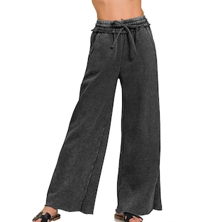 Foto 3 | Foto 3 | Pantalones Deportivos Ainangua Acid Wash Palazzo Para Mujer Color Negro - Venta Internacional.