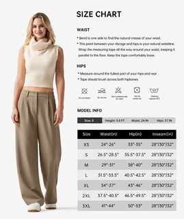 Foto 6 | Foto 6 | Pantalones De Trabajo Willit De Pierna Ancha Y Cintura Alta Para Mujer Talla S - Venta Internacional.