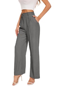 Foto 1 | Foto 1 | Pantalones Anchos Funyyzo Pantalones De Negocios De Cintura Alta Para Mujer - Venta Internacional.