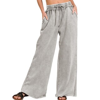 Foto 1 | Foto 1 | Pantalones Deportivos Ainangua Acid Wash Palazzo Para Mujer Color Gris Talla L - Venta Internacional.