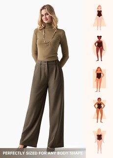 Foto 5 | Foto 5 | Pantalones De Trabajo Willit De Pierna Ancha Y Cintura Alta Para Mujer Color Marrón Rojizo Xxl - Venta Internacional.