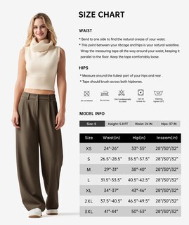 Foto 6 | Foto 6 | Pantalones De Trabajo Willit De Pierna Ancha Y Cintura Alta Para Mujer Color Marrón Rojizo Xxl - Venta Internacional.