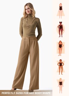 Foto 5 | Foto 5 | Pantalones De Trabajo Willit De Pierna Ancha Y Cintura Alta Para Mujer Color Caqui Talla L - Venta Internacional.