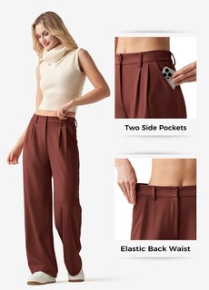 Foto 4 | Foto 4 | Pantalones De Trabajo Willit De Pierna Ancha Y Cintura Alta Para Mujer Color Óxido Xl - Venta Internacional.