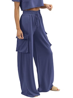 Foto 4 | Foto 4 | Pantalones Cargo De Pierna Ancha Peiara 2025 Para Mujer  Color Azul Marino - Venta Internacional.