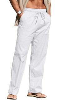 Foto 3 | Foto 3 | Pantalones Sailwind Para Hombre  Casual  Lino  Cintura Elástica  Color Blanco - Venta Internacional.
