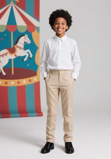 Foto 4 | Foto 4 | Pantalones Keywants Para Niños Uniforme Talla 5 Cintura Ajustable Color Beige - Venta Internacional.
