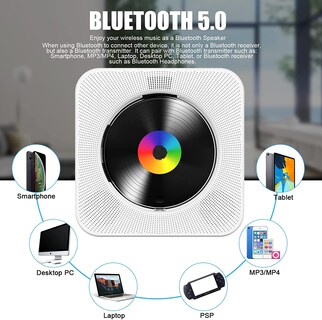 Foto 4 | Foto 4 | Reproductor De Cd Gueray Portátil De Escritorio Bluetooth Con Altavoz Hifi - Venta Internacional.