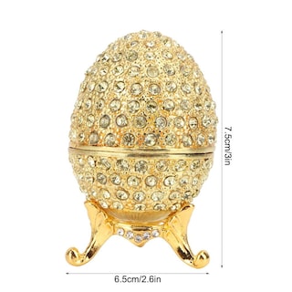 Foto 2 | Foto 2 | Estuche Para Joyas Hztyyier Pintado A Mano  Vintage  Color Dorado Fabergé - Venta Internacional.