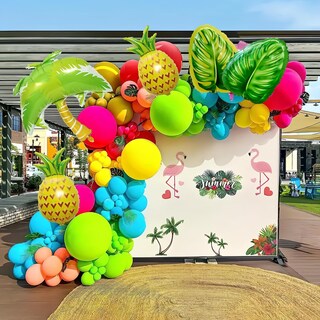 Foto 1 | Foto 1 | Kit De Guirnaldas Con Globos Maznyu Con Temática Hawaiana 129 Piezas - Venta Internacional.