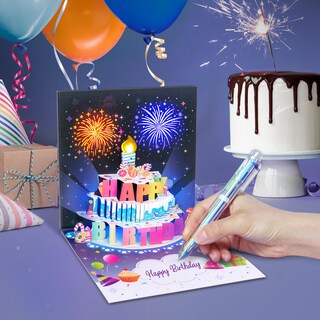 Foto 4 | Foto 4 | Tarjeta De Cumpleaños Inpher Fireworks Pop Up Cake Con Luz Y Música - Venta Internacional.