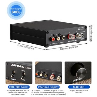 Foto 2 | Foto 2 | Amplificador Aiyima A3001 Mini Estéreo Subwoofer Clase D De 200 W - Venta Internacional.