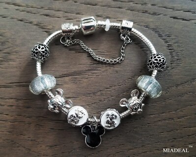 Foto 3 | Foto 3 | Pulsera Miadeal Con Diseño De Ratón Con Dibujos Animados De Pandora Diy Color Negro - Venta Internacional.