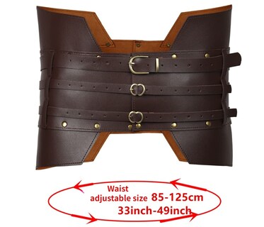 Foto 7 | Foto 7 | Cinturón Armor Ssdh Medieval Wide Leather Steampunk Marrón - Venta Internacional.