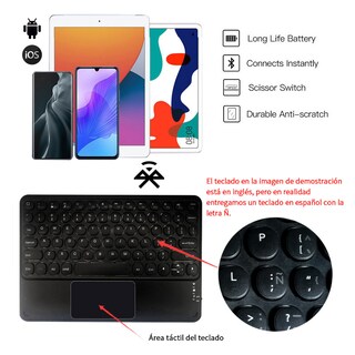 Foto 3 | Foto 3 | Funda Con Teclado Bluetooth Y Panel Táctil Para Ipad 10.5/10.2/air - Venta Internacional.