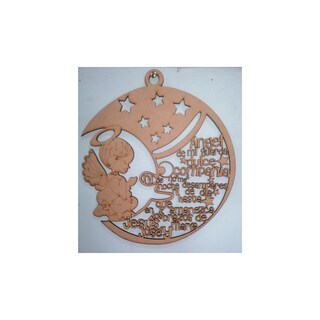 Foto 1 | Foto 1 | Arte Decorativo De Pared De Madera Con Forma De Ángel Guardián Cortado Con Láser - Venta Internacional.