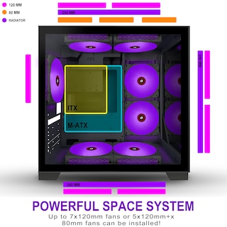 Foto 4 | Foto 4 | Funda Para Pc Kediers C770 Micro Atx Tower Con 7 Ventiladores Argb Y Cristal - Venta Internacional.