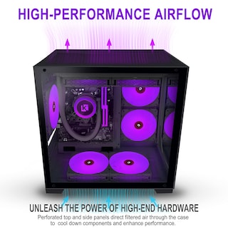 Foto 5 | Foto 5 | Funda Para Pc Kediers C770 Micro Atx Tower Con 7 Ventiladores Argb Y Cristal - Venta Internacional.