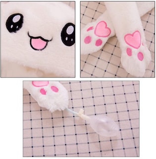 Foto 7 | Foto 7 | Gorro Cnhngts Divertido Conejito De Peluche En Movimiento Conejo Blanco Para Mujer - Venta Internacional.