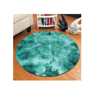 Foto 1 | Foto 1 | Alfombra Redonda Shaggy Heather Color Turquesa 150 Cm De Diámetro - Venta Internacional.