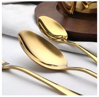 Foto 5 | Foto 5 | Juego De Cubiertos De Acero Inoxidable Dorado 24 Piezas Con Caja De Regalo - Venta Internacional.