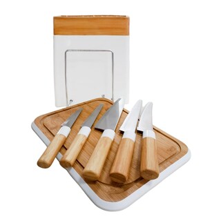 Foto 3 | Foto 3 | Set De Tablas De Cortar Y 5 Cuchillos De Bambú - Venta Internacional.