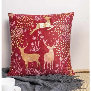 Foto 2 | Foto 2 | Fundas De Cojín De Terciopelo Con Estampado Navideño De 45 X 45 Cm 4 Unidades Color Rojo - Venta Internacional.