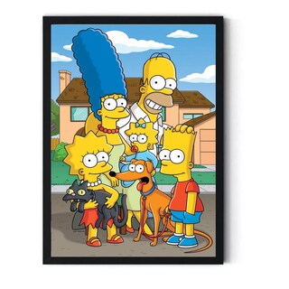 Foto 1 | Foto 1 | Cuadro Decorativo Familia Simpson Marco De Madera De 30 X 40 Cm - Venta Internacional.