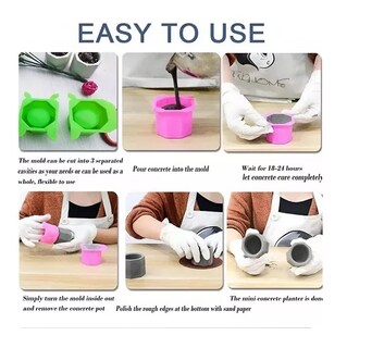 Foto 7 | Foto 7 | Molde De Silicona Para Macetas Yeso Vela 3 Cavidades - Venta Internacional.