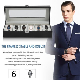 Foto 5 | Foto 5 | Estuche Para Relojes Fashion Ataket 6 Rejillas De Piel Sintética Winder Bayes - Venta Internacional.