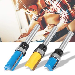 Foto 1 | Foto 1 | Juego De Brocas Router Flush Trim Vástago De 1/4 Pulgadas 3 Piezas Hyuduo Carbide - Venta Internacional.