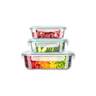 Foto 1 | Foto 1 | Set De Recipientes De Vidrio Herméticos Rectangulares De 3 Piezas - Venta Internacional.