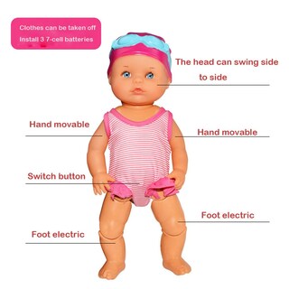 Foto 5 | Foto 5 | Muñeca De Natación Eléctrica Impermeable Lwehont Para Niñas - Venta Internacional.