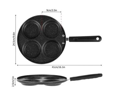 Foto 4 | Foto 4 | Sartén Antiadherente Con 4 Orificios Para Huevos Tortitas Y Hamburguesas - Venta Internacional.