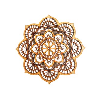 Foto 1 | Foto 1 | Cuadro De Madera De Madera De Loto Con Forma De Mandala 60 Cm Decoración De Pared - Venta Internacional.