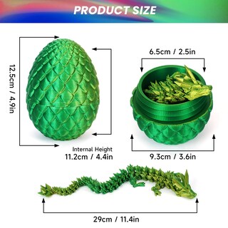 Foto 3 | Foto 3 | Huevo De Dragón Yilcer Impreso En 3d Con Dragón Articulado En El Interior - Venta Internacional.