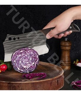 Foto 6 | Foto 6 | Hacha De Carnicero De Cocina Forjada A Mano  De Acero Inoxidable  458 G - Venta Internacional.