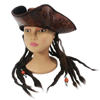 Foto 1 | Foto 1 | Gorro Pirate Captain Hooin Deluxe Retro De Piel Marrón Con Pelo - Venta Internacional.