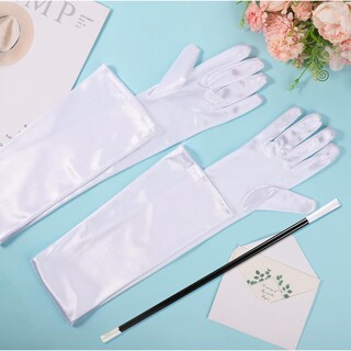 Foto 3 | Foto 3 | Guantes De Satén Peutier Con Codo Largo De 70 Cm Para Bodas De Halloween - Venta Internacional.