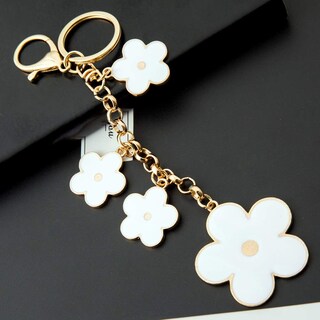 Foto 4 | Foto 4 | Llavero Con Colgante Para Mujer Con Forma De Flor Esmaltado En Blanco - Venta Internacional.