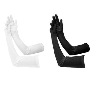 Foto 1 | Foto 1 | Guantes Asaisimg Long Opera Party Para Mujer Color Blanco Y Negro 2 Pares - Venta Internacional.