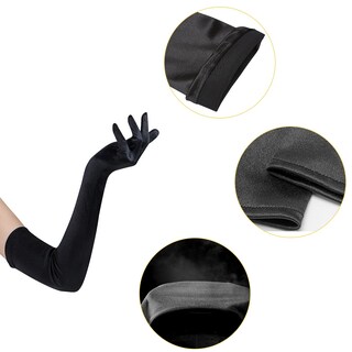 Foto 3 | Foto 3 | Guantes Asaisimg Long Opera Party Para Mujer Color Blanco Y Negro 2 Pares - Venta Internacional.