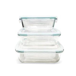 Foto 6 | Foto 6 | Set De 3 Recipientes De Vidrio Con Tapa De 410 Ml 700 Ml 1040 Ml Square Sh - Venta Internacional.