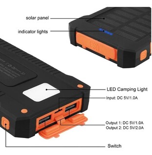 Foto 2 | Foto 2 | Cargador De Batería Solar Portátil 20000 Mah A Prueba De Agua - Venta Internacional.