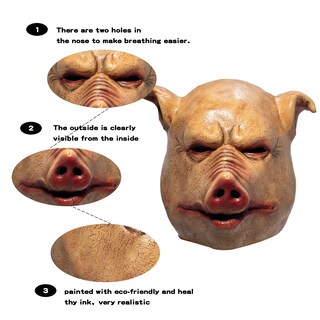 Foto 4 | Foto 4 | Máscara Scary Pig Para Halloween Látex Carnaval Terror Adulto - Venta Internacional.